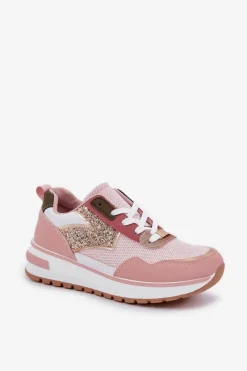 Sale Błyszczące Buty Sportowe Damskie Różowe Leesema Damskie Buty Sportowe Na Platformie|Sneakersy Damskie