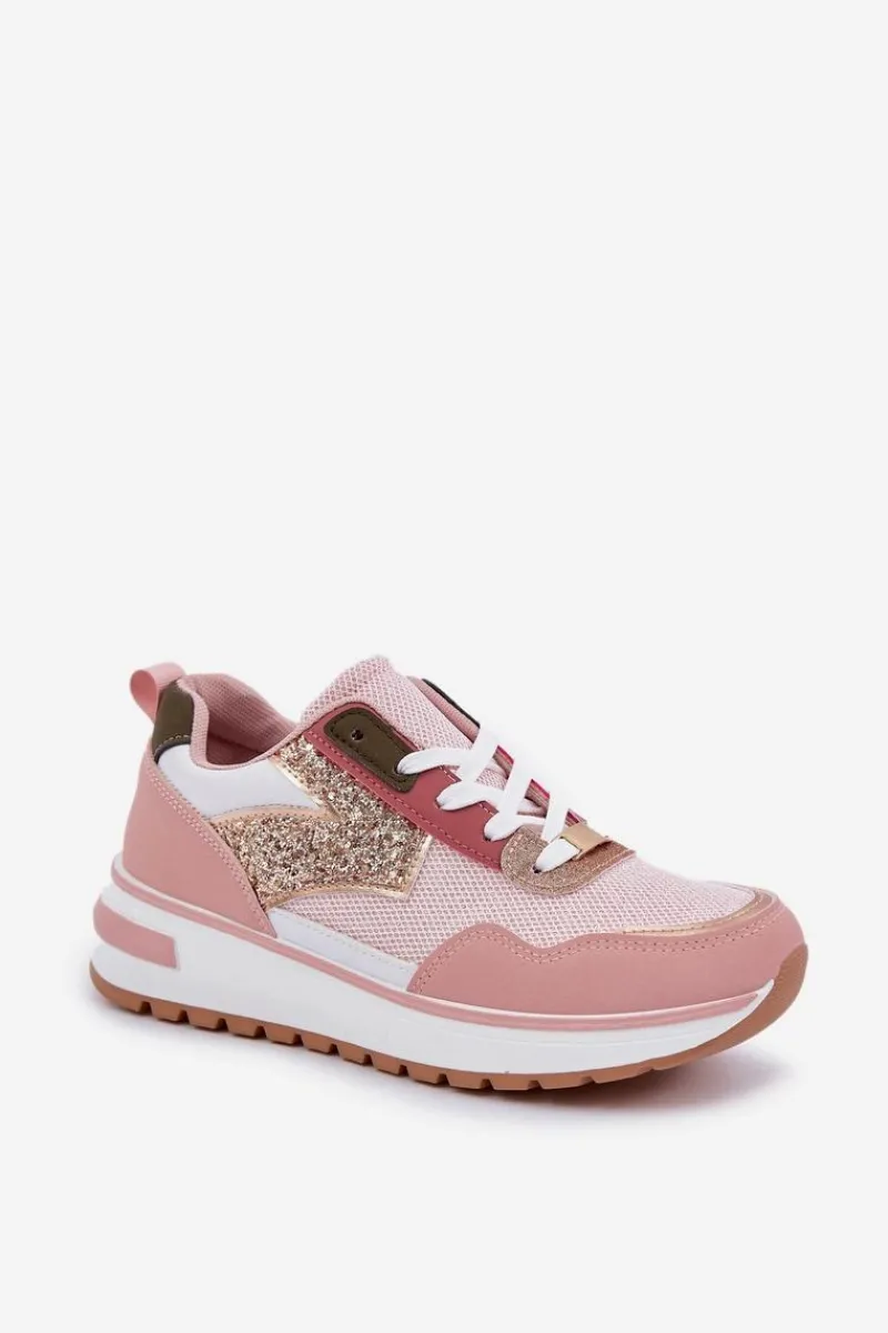 Sale Błyszczące Buty Sportowe Damskie Różowe Leesema Damskie Buty Sportowe Na Platformie|Sneakersy Damskie