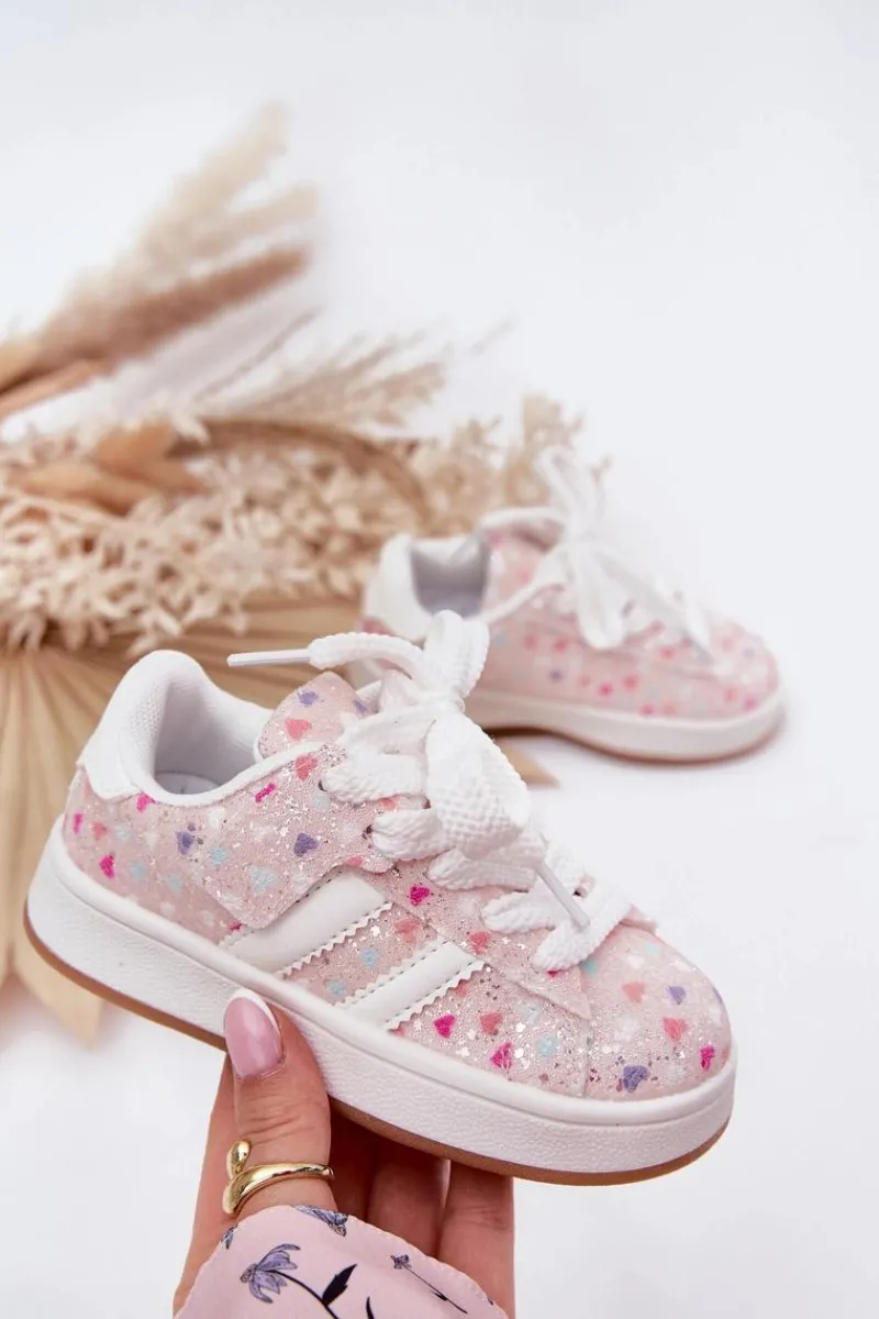 Dziewczęce|Back To School>Boto Błyszczące Buty Sportowe Dziewczęce W Serca Różowe Tessina Różowy