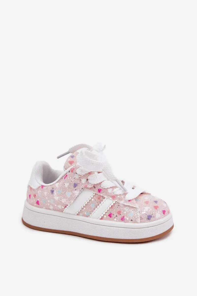 Dziewczęce|Back To School>Boto Błyszczące Buty Sportowe Dziewczęce W Serca Różowe Tessina Różowy