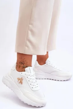 Online Boto Błyszczące Buty Sportowe Z Ozdobą Białe Seneca Biały