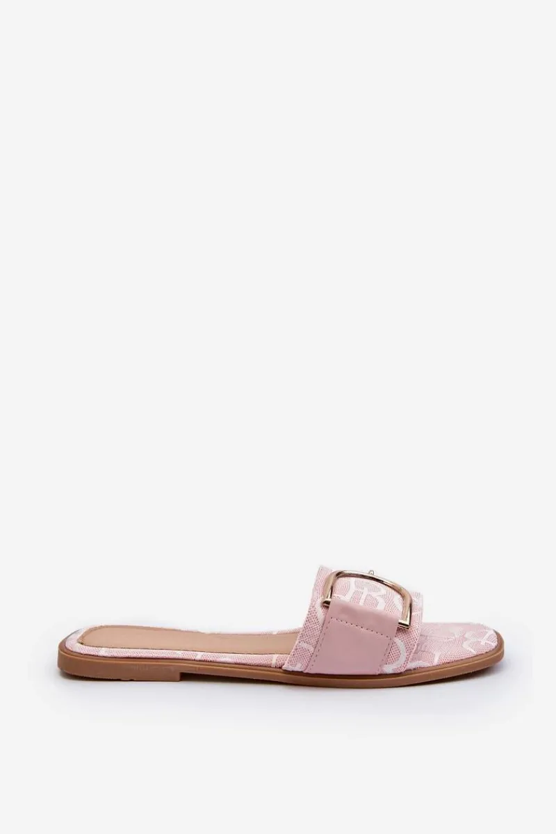 New Boto Błyszczące Klapki Damskie Z Ozdobą Różowe Taleci Różowy