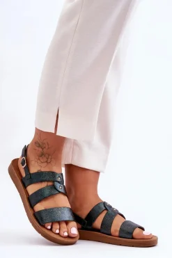 Sandały Płaskie><noscript><img width=