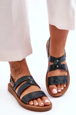 Sandały Płaskie><noscript><img width=