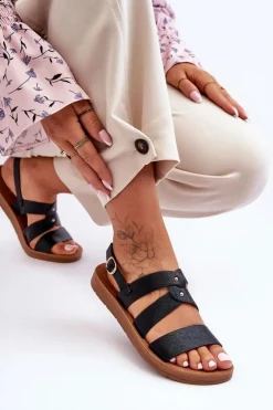 Sandały Płaskie><noscript><img width=