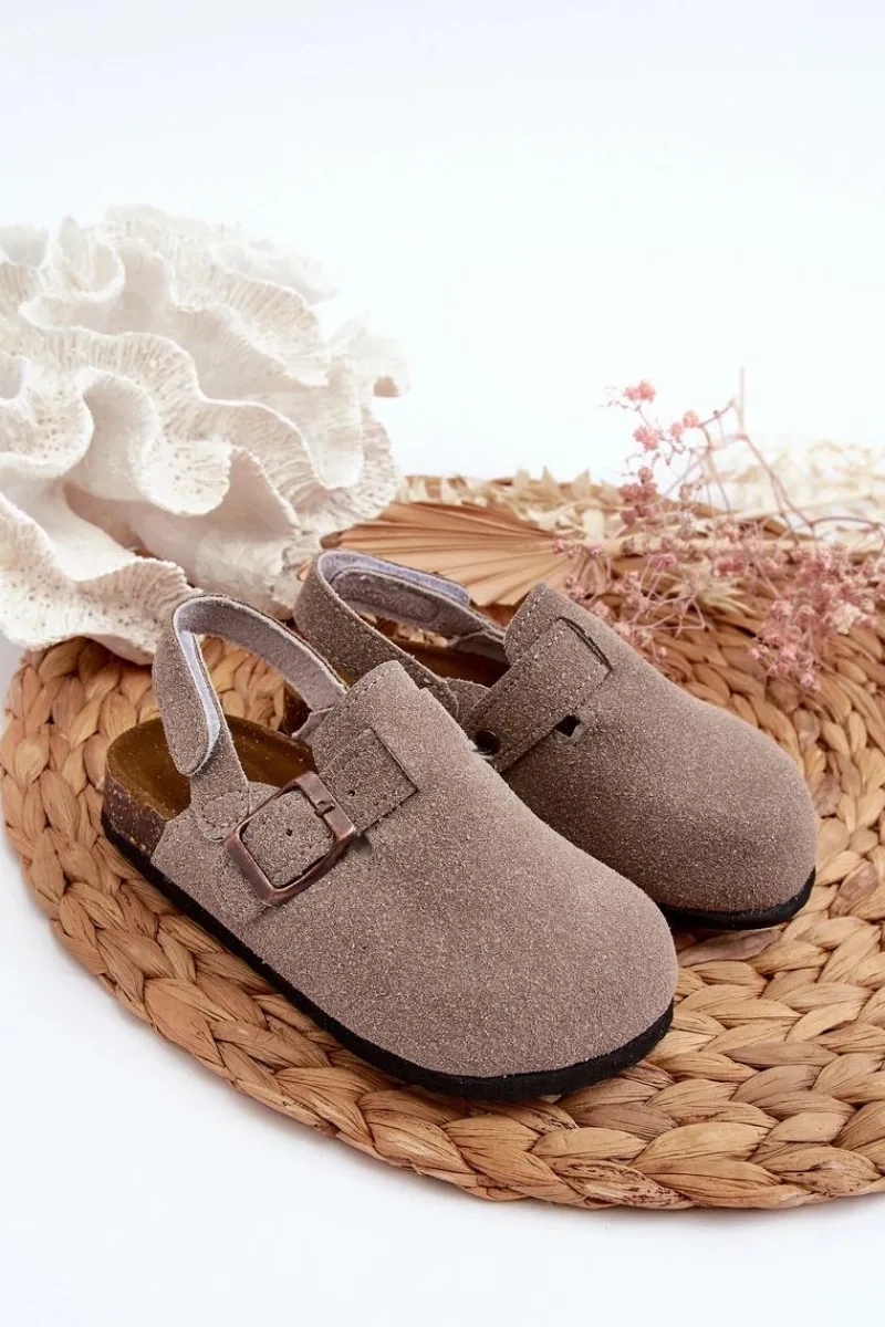 Outlet Boto Chodaki Dziecięce Na Korkowej Platformie Szare Vulagia