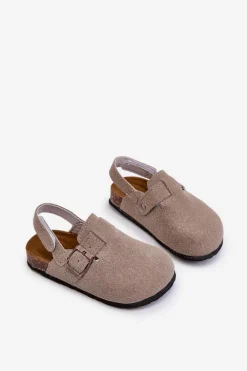 Outlet Boto Chodaki Dziecięce Na Korkowej Platformie Szare Vulagia