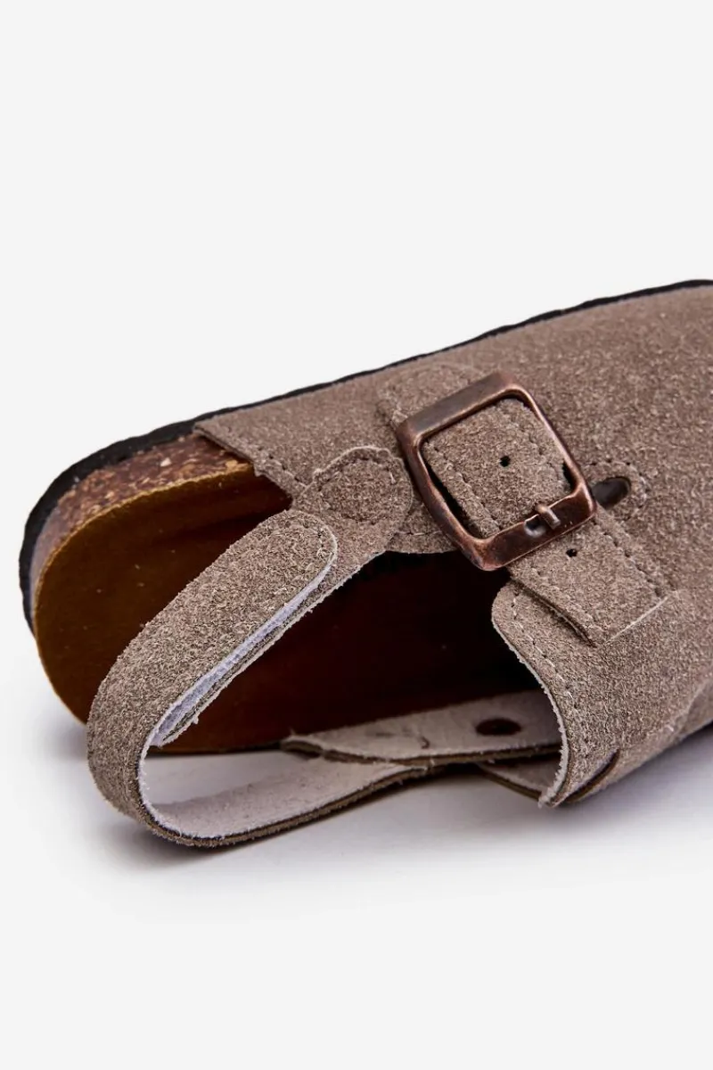 Outlet Boto Chodaki Dziecięce Na Korkowej Platformie Szare Vulagia