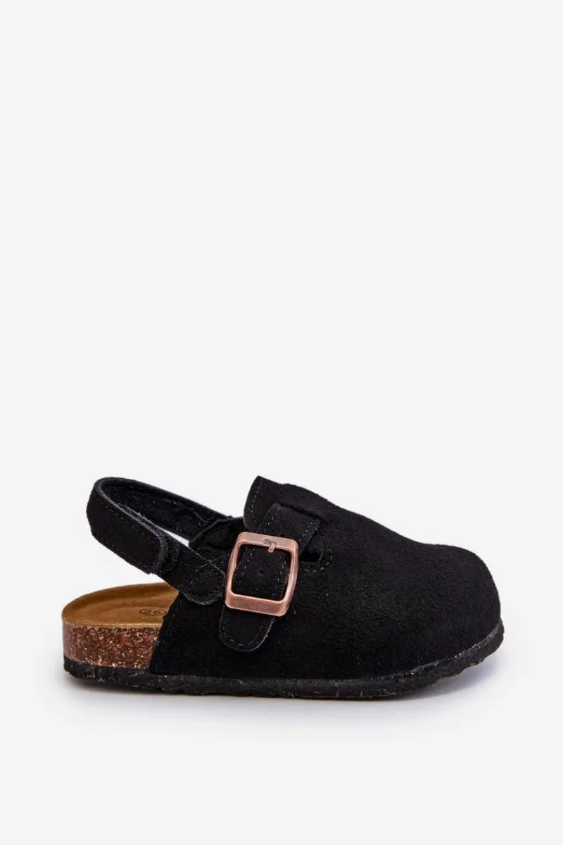 Chłopięce|Dziewczęce>Boto Chodaki Dziecięce Na Korkowej Platformie Czarne Vulagia Czarny