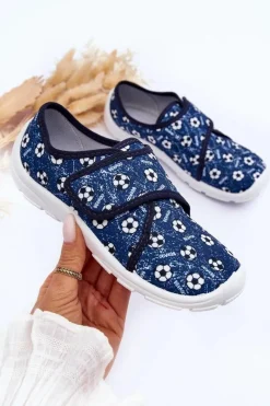 Clearance BEFADO Chłopięce Papcie Piłki 974Y509 Niebieskie