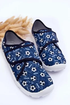 Clearance BEFADO Chłopięce Papcie Piłki 974Y509 Niebieskie