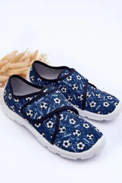 Clearance BEFADO Chłopięce Papcie Piłki 974Y509 Niebieskie