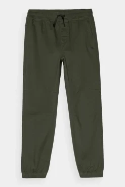 Online Chłopięce Spodnie Joggery Casual Gładkie JWMM00TTROM0812-43S Khaki Dzieci Spodnie Dziecięce|Odzież 4F