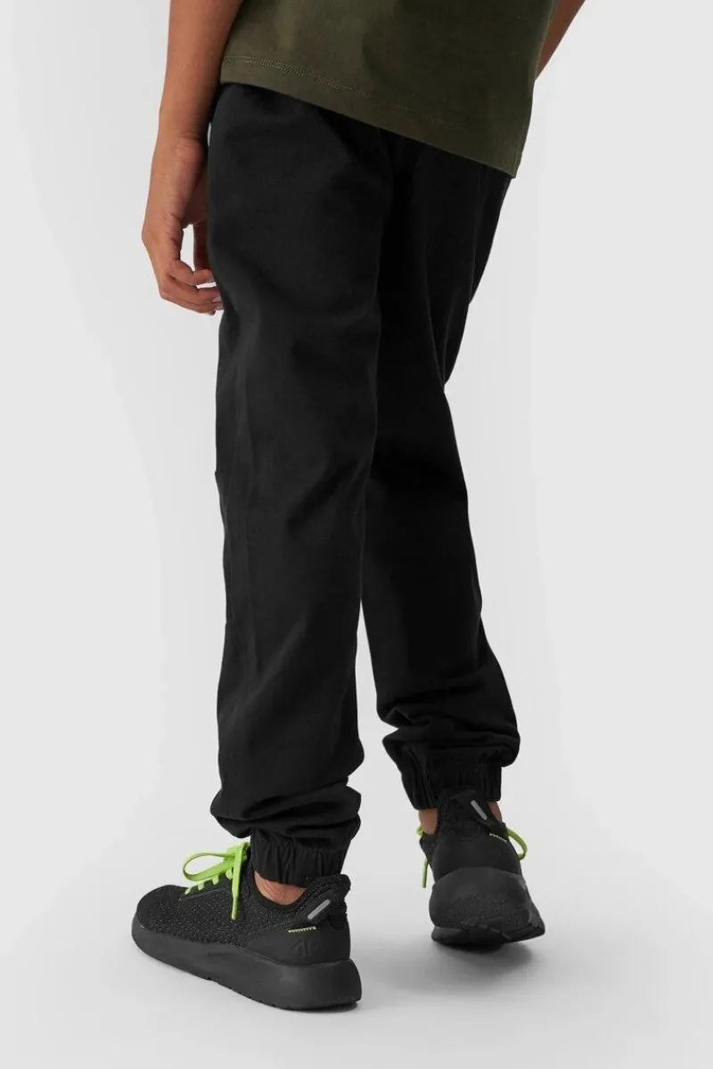 Spodnie Dziecięce|Odzież 4F>4F Chłopięce Spodnie Joggery Casual Gładkie JWMM00TTROM0812-20S Czarne Czarny
