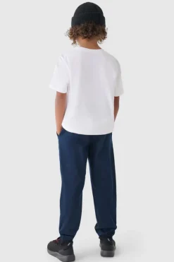 Hot 4F Chłopięce Spodnie Joggery Casual Gładkie JWMM00TTROM0812-31S Granatowe Niebieski