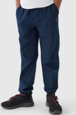 Hot 4F Chłopięce Spodnie Joggery Casual Gładkie JWMM00TTROM0812-31S Granatowe Niebieski