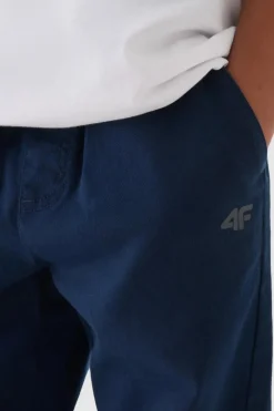 Hot 4F Chłopięce Spodnie Joggery Casual Gładkie JWMM00TTROM0812-31S Granatowe Niebieski