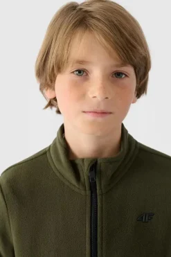 Odzież 4F|Bluzy Dziecięce></noscript>4F Chłopięcy Polar Ze Stójką JWMM00TFLEM245-43S Khaki Zielony