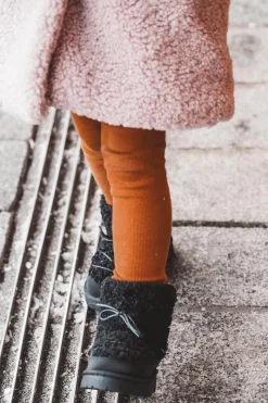 Discount Boto Ciepłe Botki Śniegowce Dziecięce Wiązane Czarne Asija Czarny