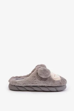 Kapcie Klasyczne></noscript>Boto Ciepłe Futrzane Kapcie Damskie Szare Jozelinetta Szary