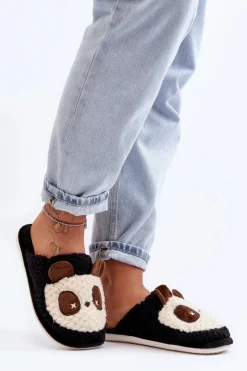 Kapcie Klasyczne|Klapki Damskie Klasyczne>Boto Ciepłe Kapcie Damskie Czarne Priseth