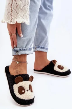 Kapcie Klasyczne|Klapki Damskie Klasyczne>Boto Ciepłe Kapcie Damskie Czarne Priseth