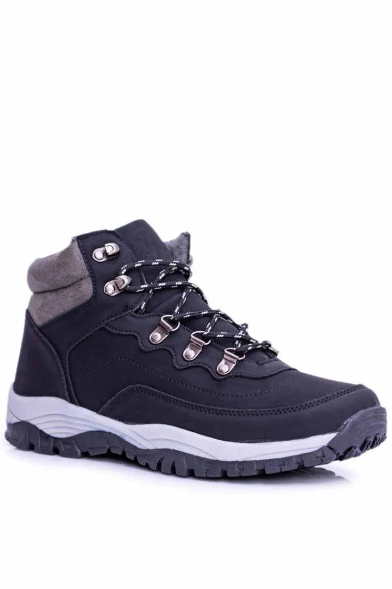 Obuwie Trekkingowe Męskie>Boto Ciepłe Męskie Czarne Buty Trekkingowe Smith's Duran