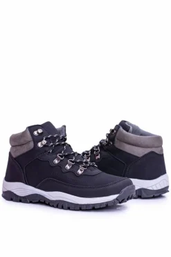 Obuwie Trekkingowe Męskie>Boto Ciepłe Męskie Czarne Buty Trekkingowe Smith's Duran