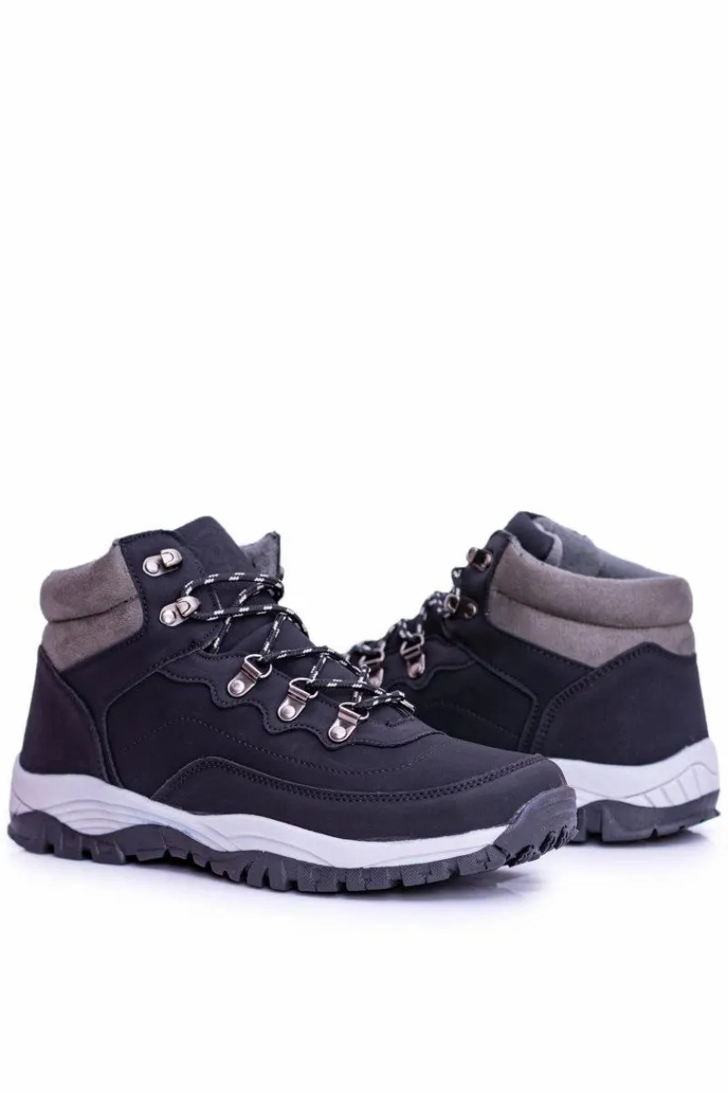 Obuwie Trekkingowe Męskie>Boto Ciepłe Męskie Czarne Buty Trekkingowe Smith's Duran