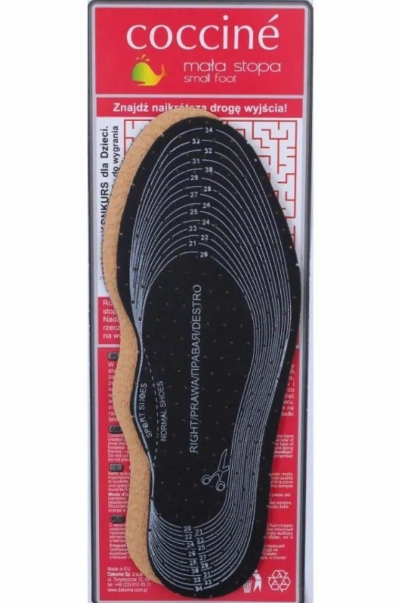 Wkładki>pielęgnacja obuwia Coccine Coccine Dziecięce Wkładki Skórzane Na Lateksie Do Wycinania 19-35