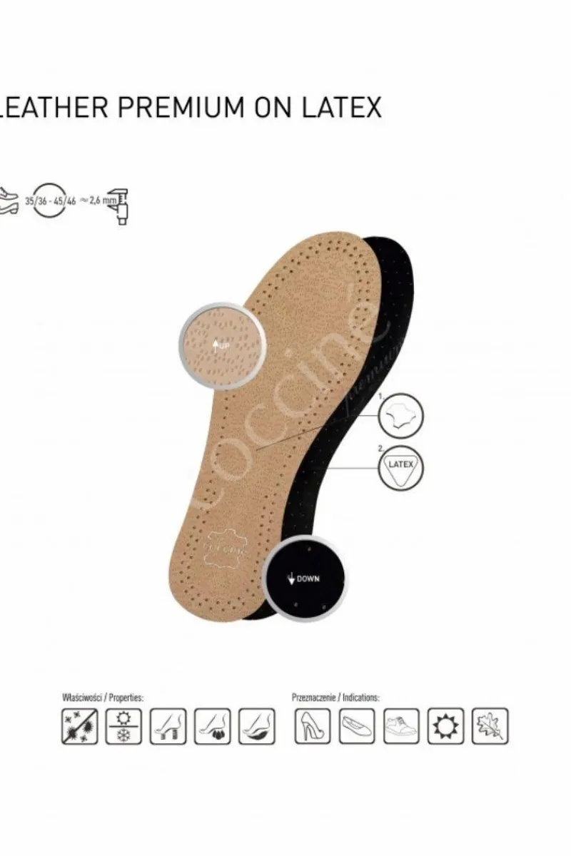 Wkładki>pielęgnacja obuwia Coccine Coccine Dziecięce Wkładki Skórzane Na Lateksie Do Wycinania 19-35