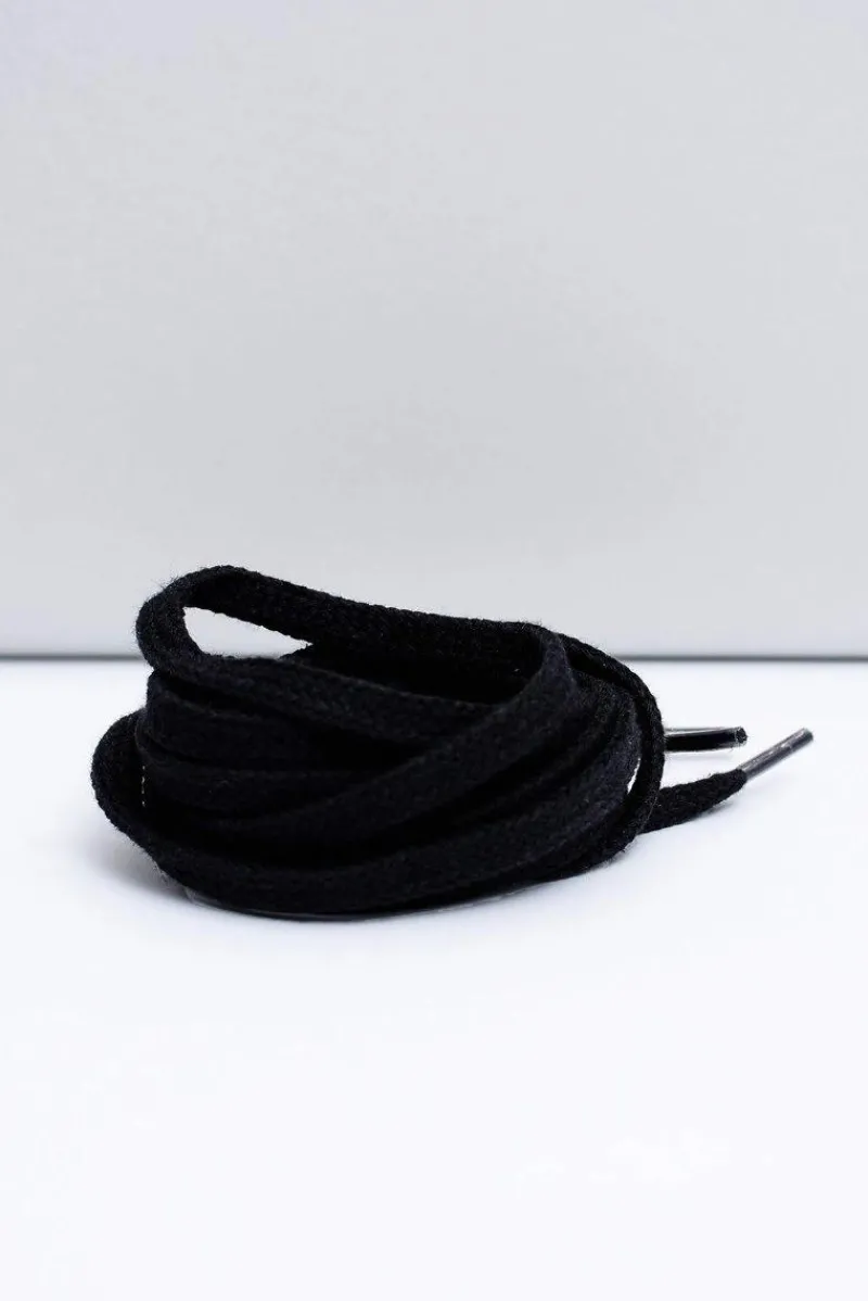 Sznurowadła>Corbby Bawełniane Czarne Płaskie Sznurowadła Czarny