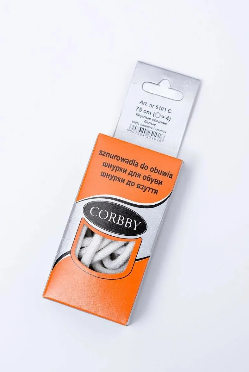 Sznurowadła>Corbby Białe Okrągłe Sznurowadła