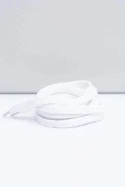 Clearance Corbby Białe Płaskie Sznurowadła Bawełniane Biały