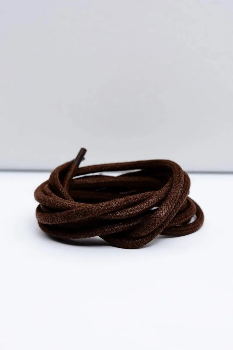 Online Corbby Brązowe Woskowane Grube Sznurowadła Brązowy