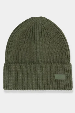 New Czapka Męska Zimowa Z Logo AW23ACAPM311-43S Khaki Okrycia Głowy