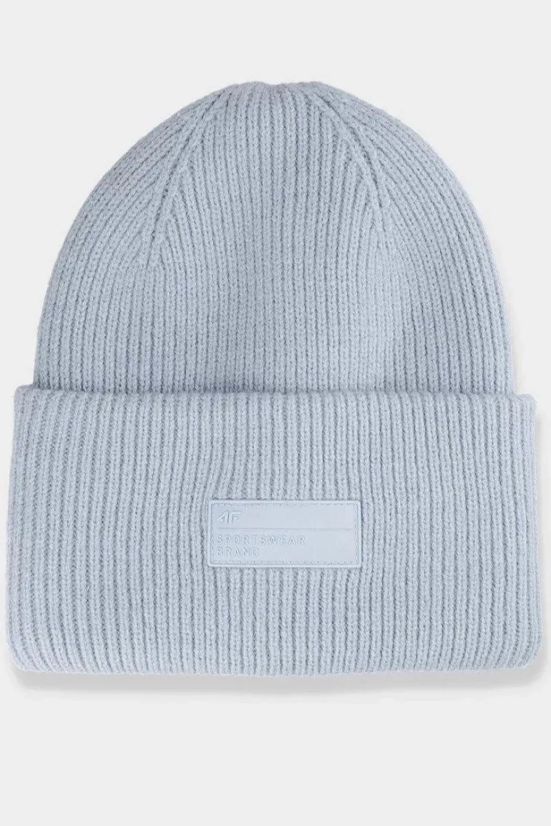 Okrycia Głowy>4F Czapka Zimowa Damska Z Logo AW23ACAPF295-34S Niebieska Niebieski