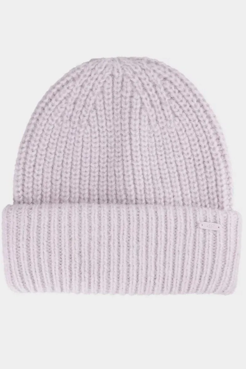 Best 4F Czapka Zimowa Z Dodatkiem Wełny Damska AW23ACAPF290-52S Fioletowa Fioletowy