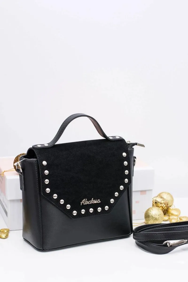 Outlet Boto Czarna Damska Elegancka Torebka Kuferek