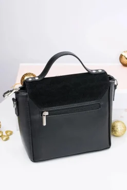 Outlet Boto Czarna Damska Elegancka Torebka Kuferek
