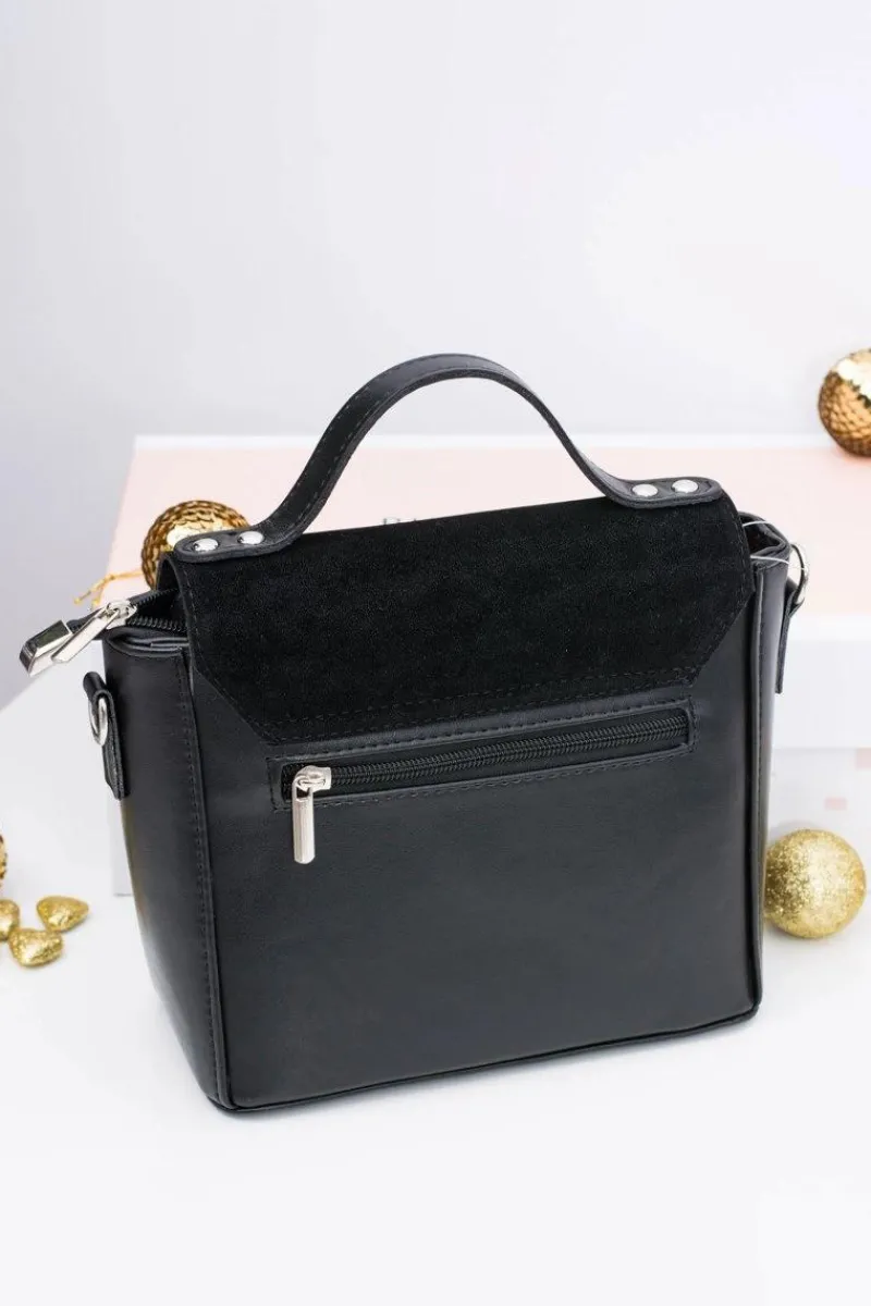 Outlet Boto Czarna Damska Elegancka Torebka Kuferek