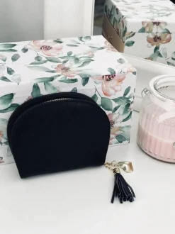 New Czarna Damska Portmonetka Portfel z Frędzlem Portfele