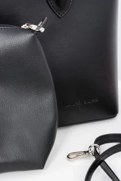 Clearance Czarna Damska Torebka Shopper + Kosmetyczka Torebki Klasyczne