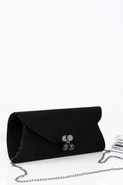 Sale Boto Czarna Damska Zamszowa Kopertówka Torebka Na Łańcuszku