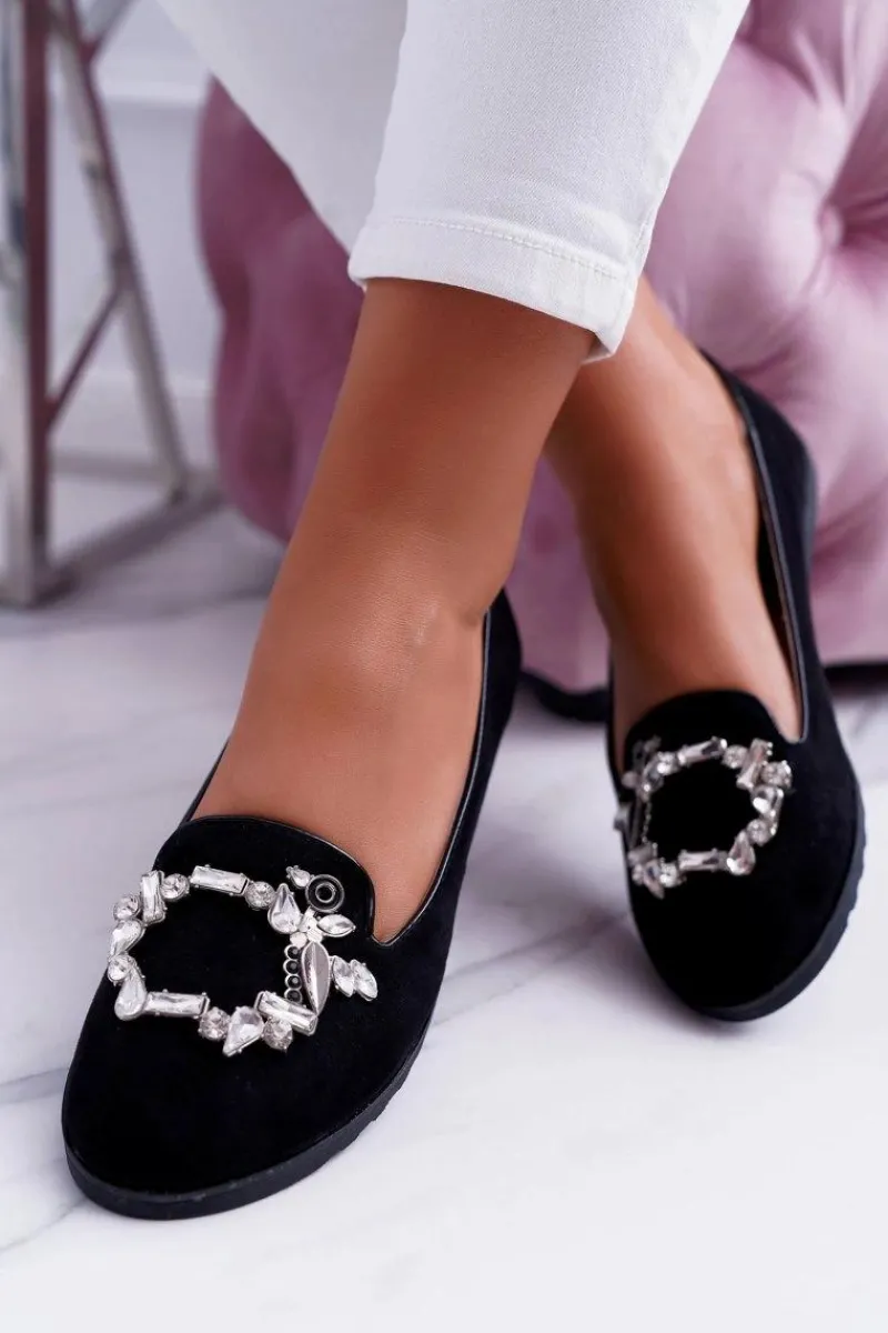 Best Boto Czarne Damskie Balerinki Baleriny Cyrkonie Nergo