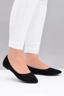 Sale Czarne Damskie Balerinki Zamsz Buenos Damskie Baleriny Klasyczne