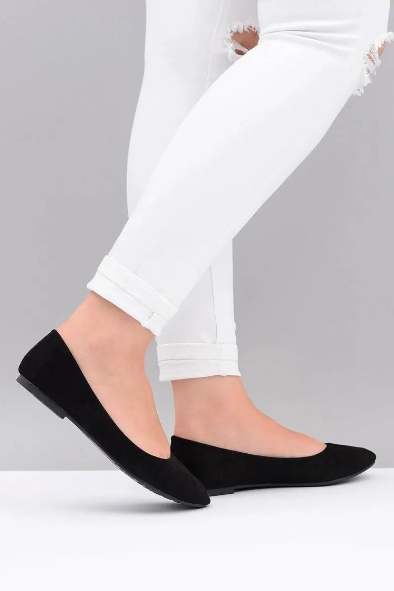 Sale Czarne Damskie Balerinki Zamsz Buenos Damskie Baleriny Klasyczne