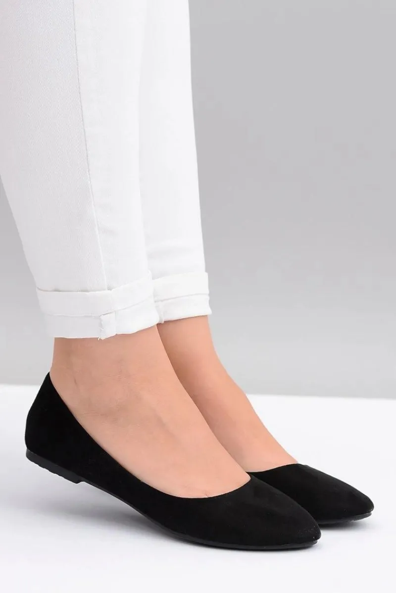Sale Czarne Damskie Balerinki Zamsz Buenos Damskie Baleriny Klasyczne