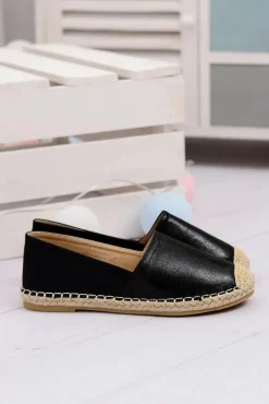 Outlet Boto Czarne Damskie Wsuwane Espadryle Paoli