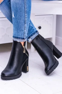 Czarne ekstrawaganckie botki Superlove Damskie Botki Na Słupku|Czarne Botki